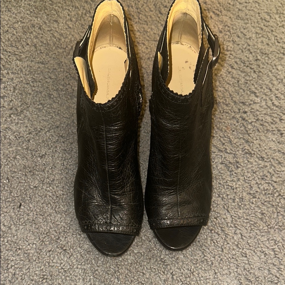 Balenciaga peep toe ankle booties size 41
